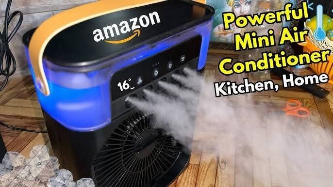 Вентилатор за Охлаждане с Водна Мъгла 
4Дюзи на Разпръскване и 7LED Св