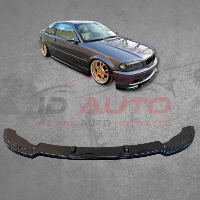 Преден лип спойлер за Bmw E46 Мтех броня, черен гланц, бмв е46 тунинг
