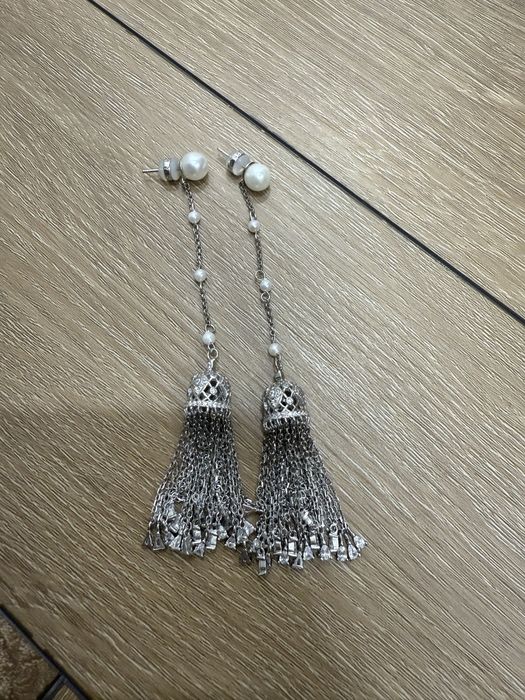 Серьги кисточка из серебра 925 пробы