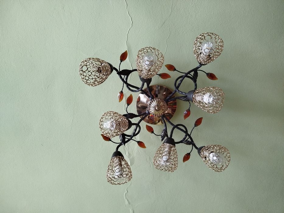 Candelabru cu 8 brațe + aplică 2 becuri