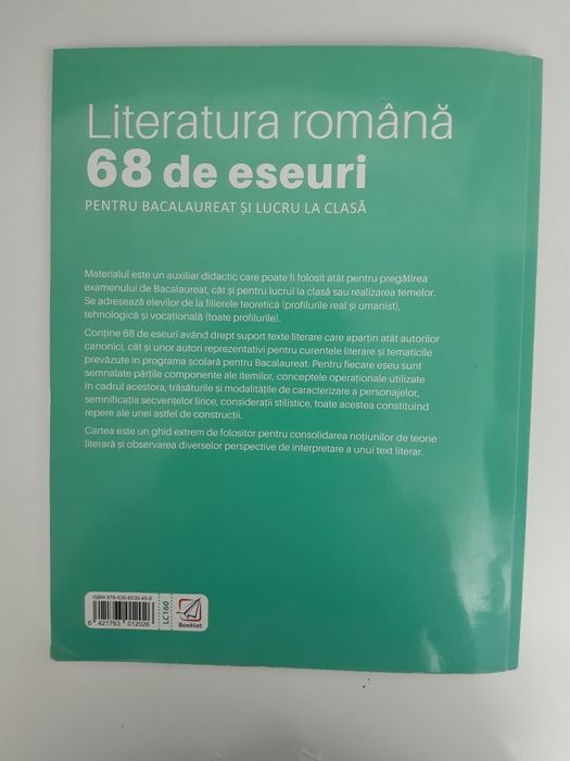 Literatura romana. 68 de eseuri pentru bacalaureat si lucru la clasa
