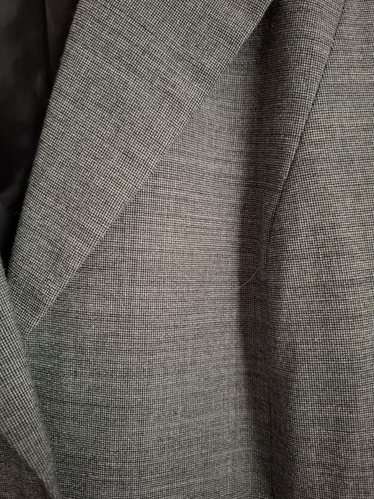 Дамски костюм сако и панталон от вълна и кашмир тъмносив EU42