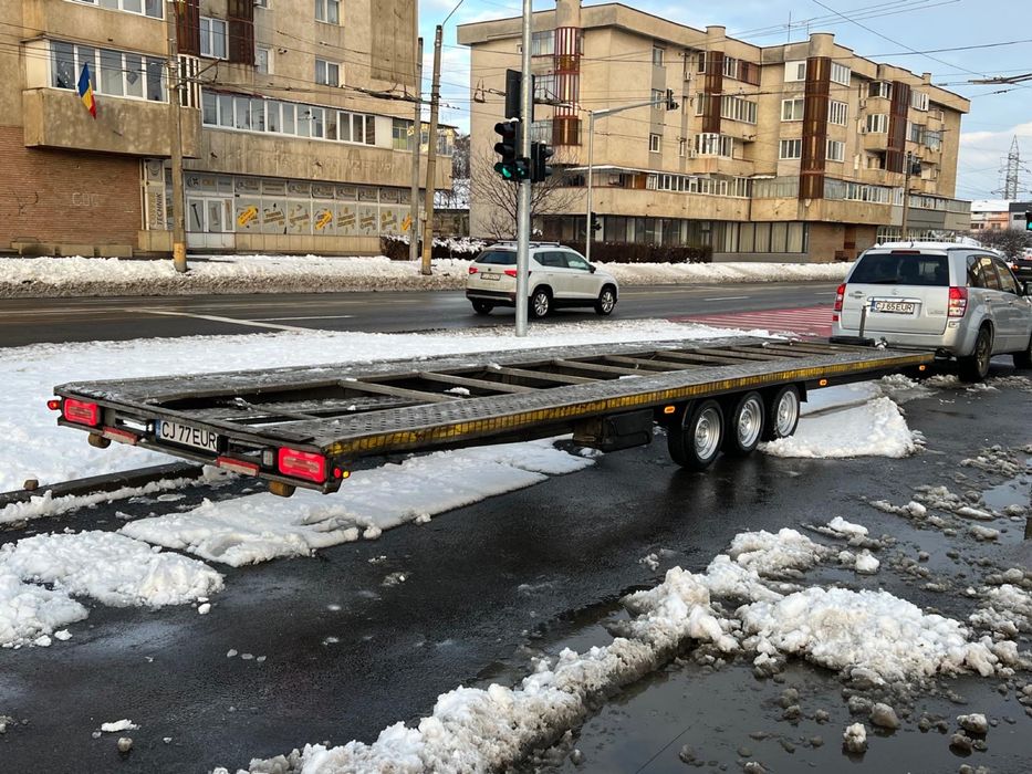 Platforma/remorca auto de 2 pozitii/masini de 8.5 M full aluminiu
