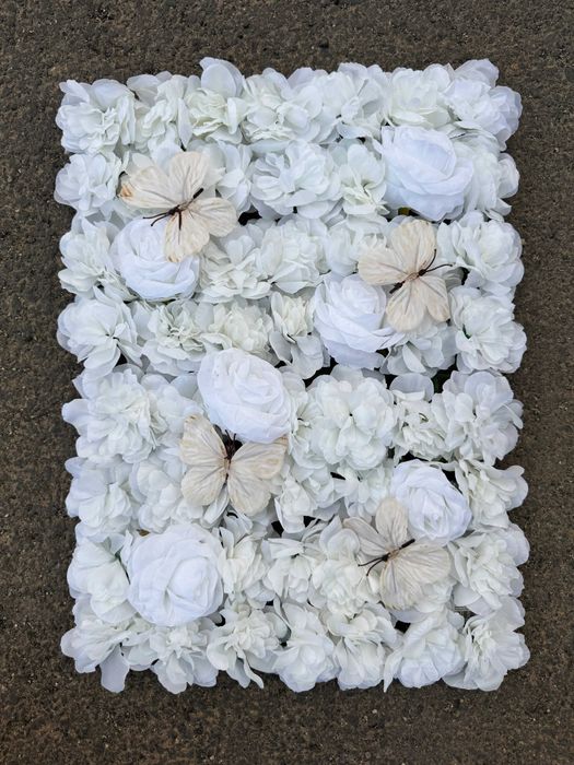 Panou decorativ artificial floral cu fluturi si diverse flori ,des  60x40cm model 2026