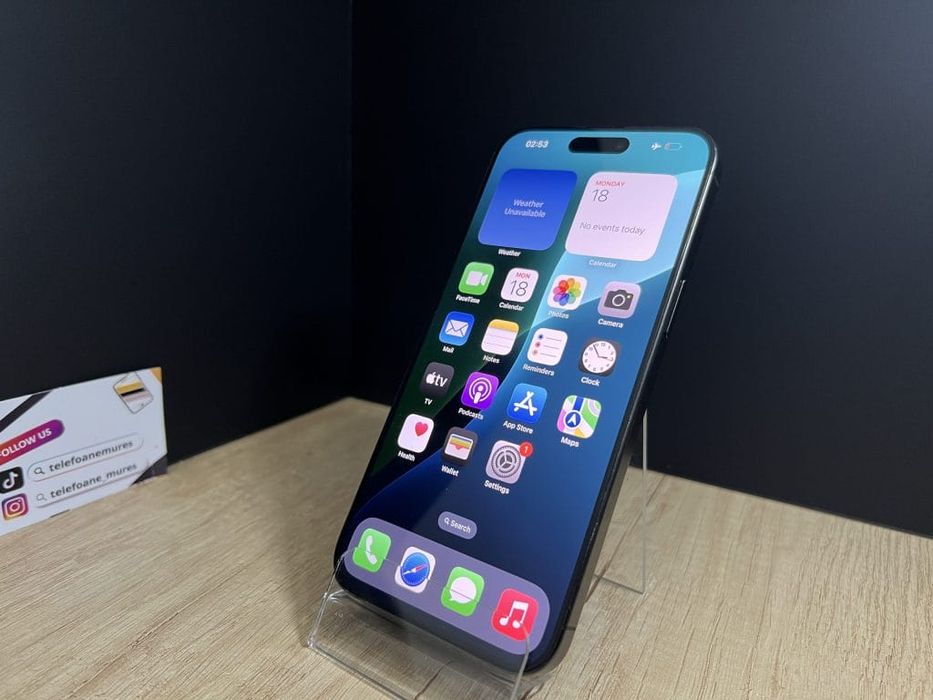 Iphone 15 Pro Max 1Tb Titanium Black 3 ani garanție, Telefoane Mureș