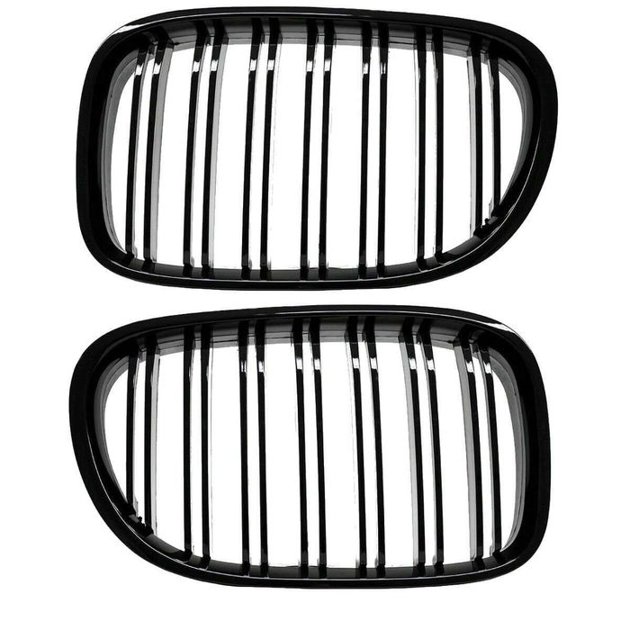 Решетки Бъбреци за БМВ BMW 7 серия F01 F02 2009+ Черен Гланц Двойни