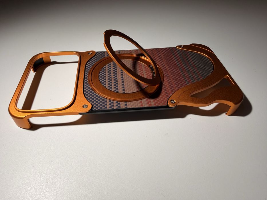 Husă iPhone 17 Pro Max Premium, cadru aluminiu, MagSafe, buton rotativ