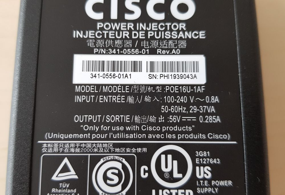 WiFi Cisco AIR CAP 1702I E-K9 + Power Injector