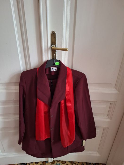 Costum dama culori bordo cu fusta cadou pantaloni