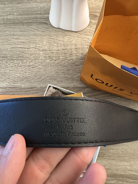 Curea Louis Vuitton Initiales, Damier Graphite, cu cutie și pungă originală marimea 105 cm