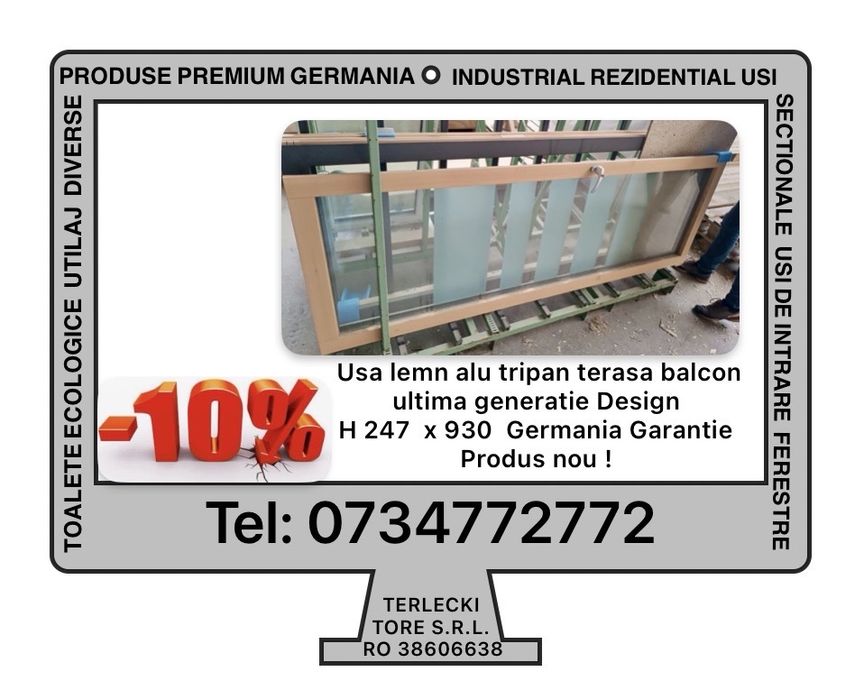USA TERASA LEMN ALU TRIPAN Germania balcon antracit H 247 x L 930 Produs NOU cu garantie
