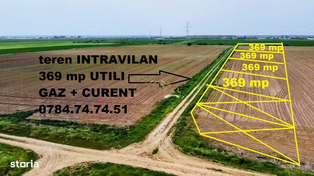 Teren Intravilan 369 mp utili - iesire comuna Berceni