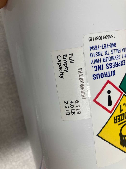 Суха нитро система за мотор с малка бутилка азот азотна