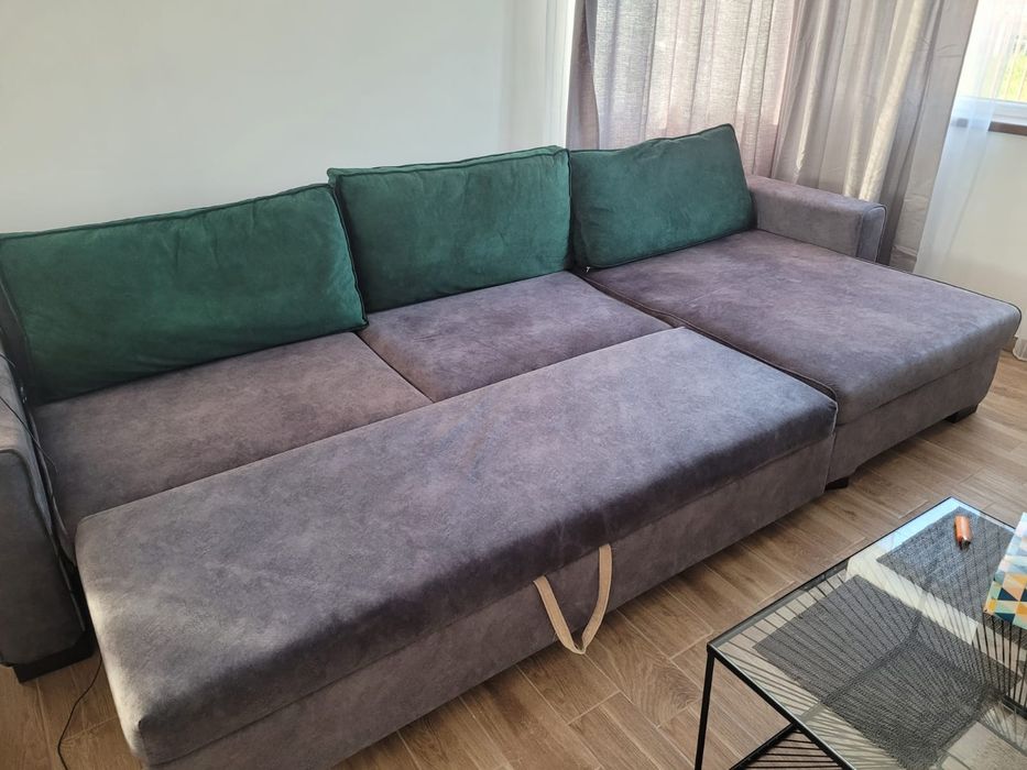 Colțar Extensibil Modern cu Lada Depozitare – Stare Excelentă
