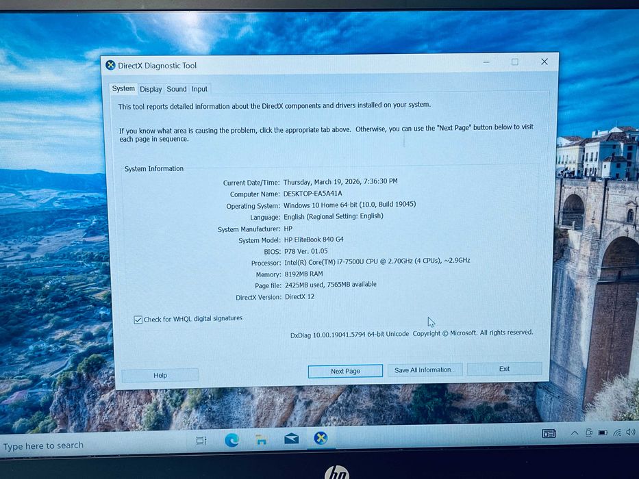 Hope Amanet P10/Laptop HP EliteBook 840 G4