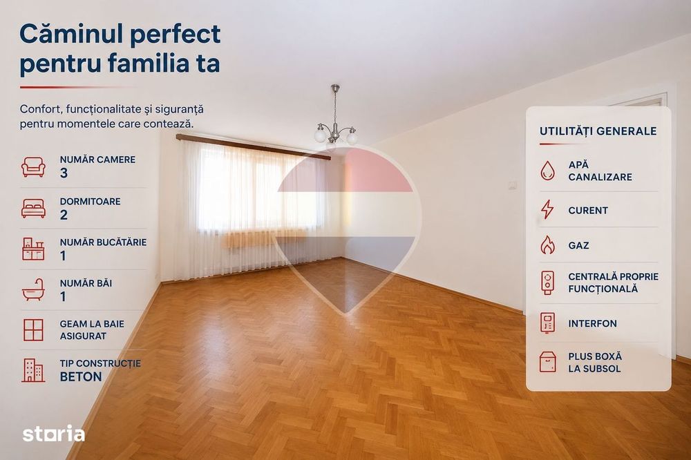 Apartament decomandat cu 3 camere Strada de Mijloc, Brașov