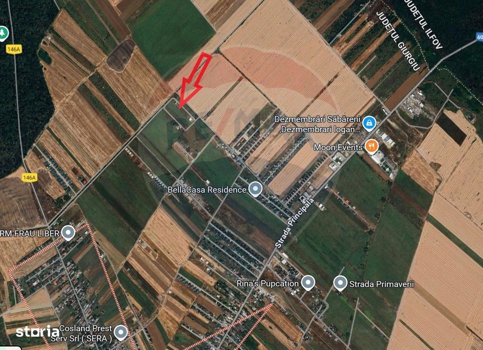 Teren lotizat 4,650mp Sabareni / Strada Cereanca
