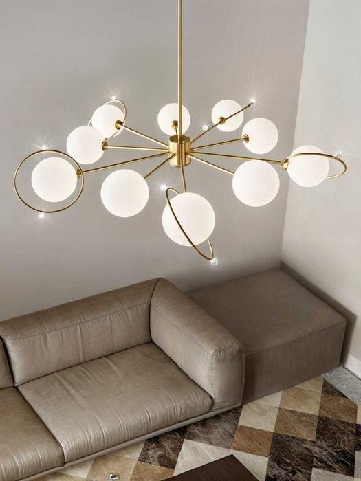 Lyustra plafonli,shaffof va oq ranglarda,ofis,kafe,zal uchun qandil...