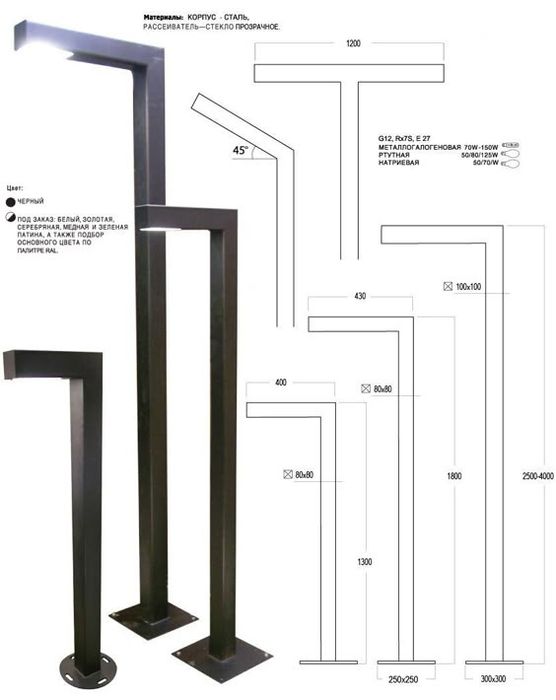 Уличные светильники