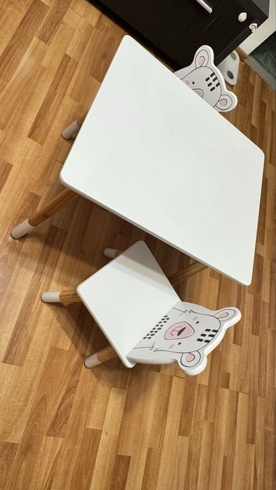 Masuta cu 2 scaune pentru copii, 50cm x 60cm, inaltime 50 cm