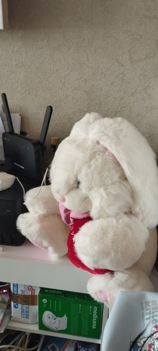 Плюшено зайче със сърце