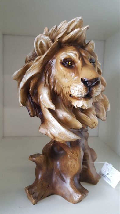 Лъв Статуетка Фигура Лъвска Глава 28см