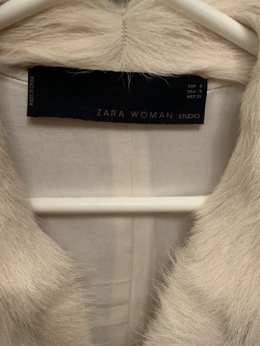 Палто от естевена агнешка кожа на Zara