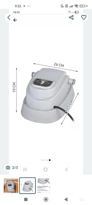 Incălzitor piscină, Bestway, 2800 W, max 40 grade, 3785 L/h