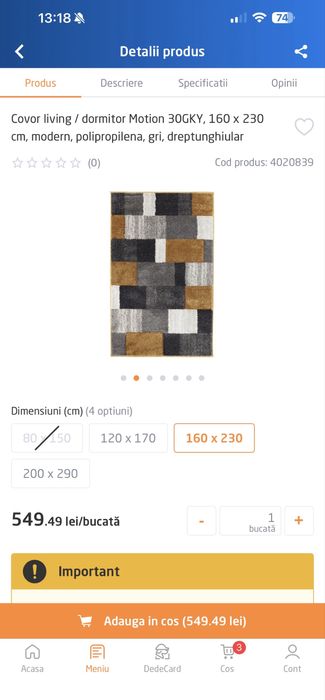 Covor living /dormitor 160 x230