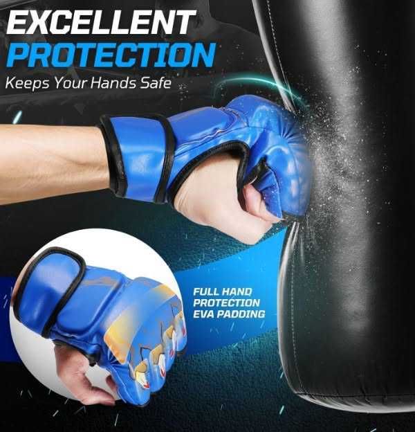 MMA ръкавици без пръсти Flexzion, боксови ръкавици MMA, кикбокс, карате, таекуондо, за възрастни