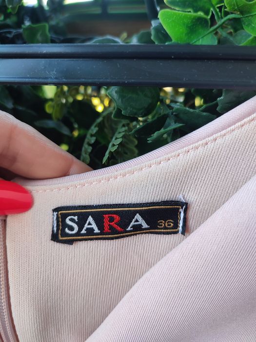 Rochie elegantă roz pudră, mărimea 36 (SARA), NOUĂ fără etichetă