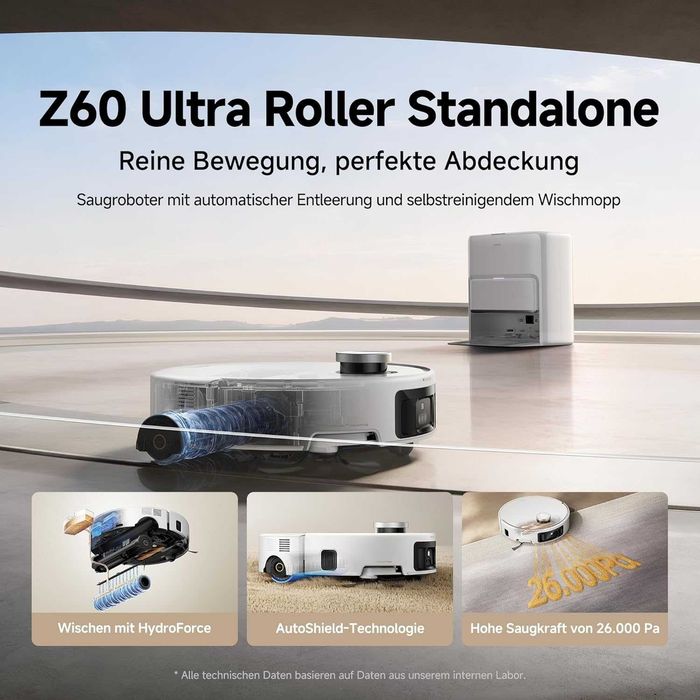 Прахосмукачка робот с моп Mova Z60 Ultra Roller (28.000Pa) 6.400mAh