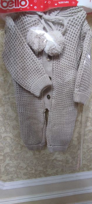 Вязанный комбензон 6-16мес