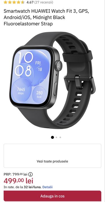 Smartwatch Huawei Watch FIT 3 negru