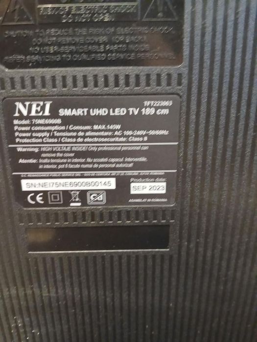 Vând TV smsrt nei 189 cm