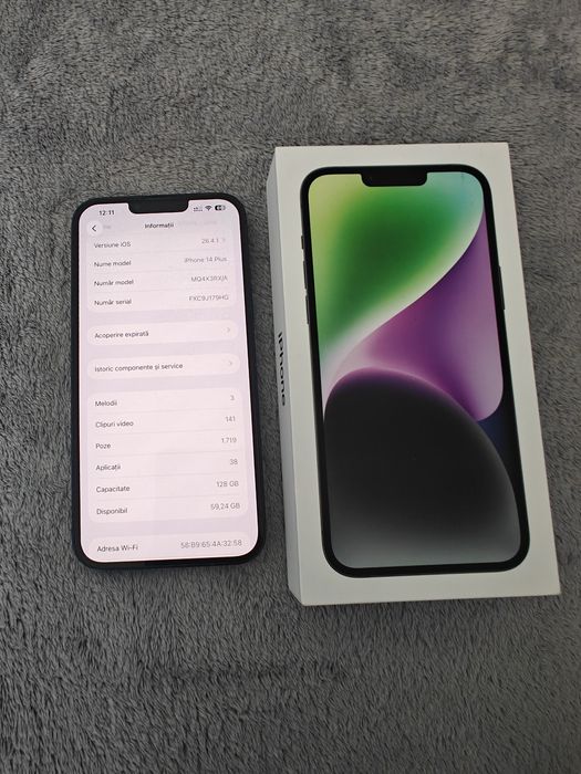 iPhone 14 Plus 128GB în cutie