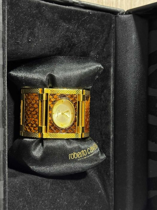 дамски часовник Roberto Cavalli Timewear (Златист / Кожа питон)