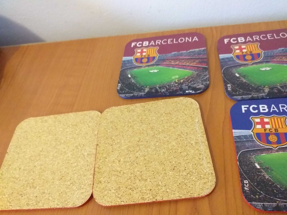 6 Suport pahar Fc BARCELONA-Barca original+2Pelerina Rom-Danemarca2003