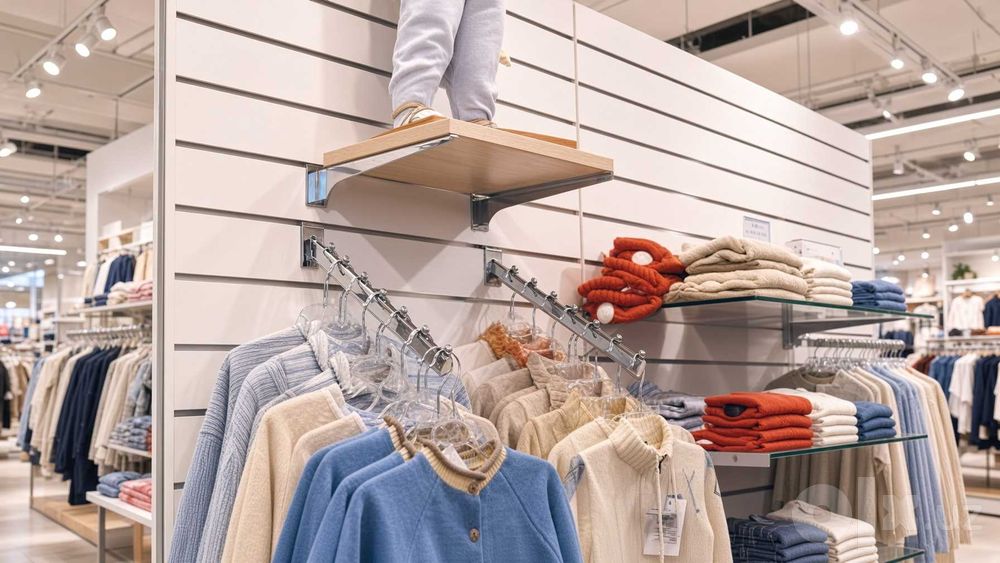 Do‘kon uchun tirqishli MDF va plastik savdo paneli