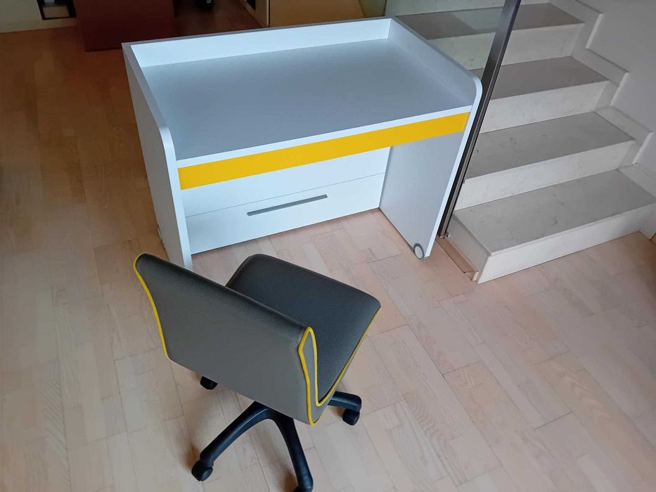 Ученическо бюро, скрин и стол, Almila Neo Yellow