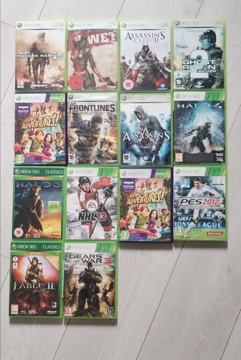Lot 14 Jocuri Xbox 360 - Titluri Rare și Clasice (WET, Fable, Halo, CoD)