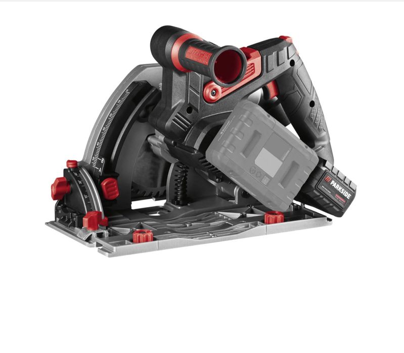 5г. ГАРАНЦИЯ Ръчен , безчетков , потопяем циркуляр с релси Parkside