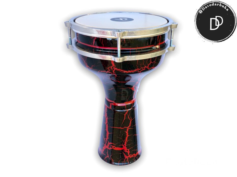 Професионална рисувана тарамбука Vatan 40x25 см черно с червено