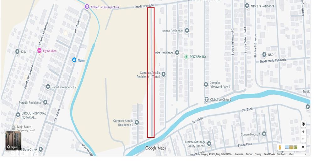 Teren intravilan, 12.200 mp, toate utilitățile, zonă de case, Tunari