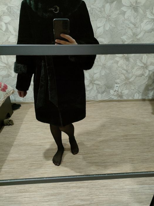 Шуба мутон+норка