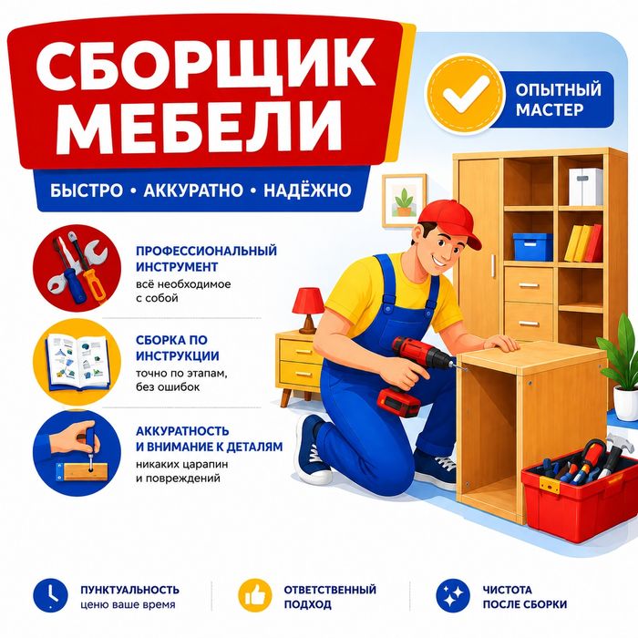 Сборка мебели с опытом. Без перекосов и переделок