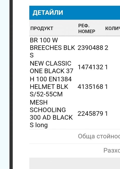 Екипировка за езда