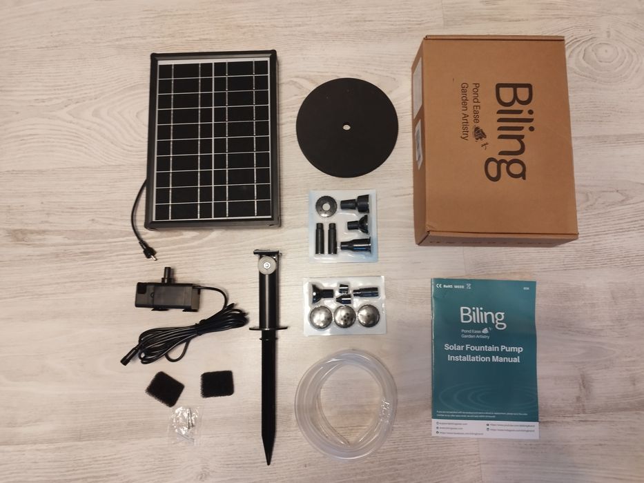Pompă solară pentru fântână Biling 8W, cu baterie 3600 mAh și filtru