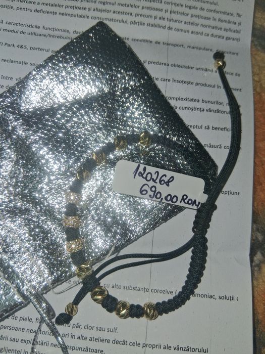 Vând brățară de aur cu bile de aur