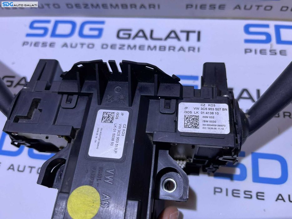 Ansamblu Bloc Maneta Manete Semnalizare Faza Lunga Scurta Stergatoare Volkswagen Passat B6 Berlina Sedan 2005 - 2010 Cod 3C5953513P 3C5953507BN [L7689]